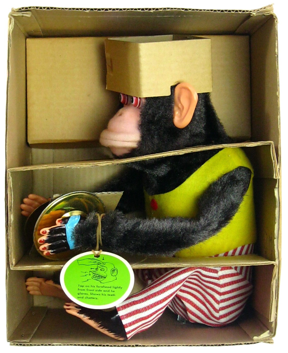Vintage Daishin Japan Jolly Chimp Toy Story Monkey w/Box Hang Tag Inserts Works