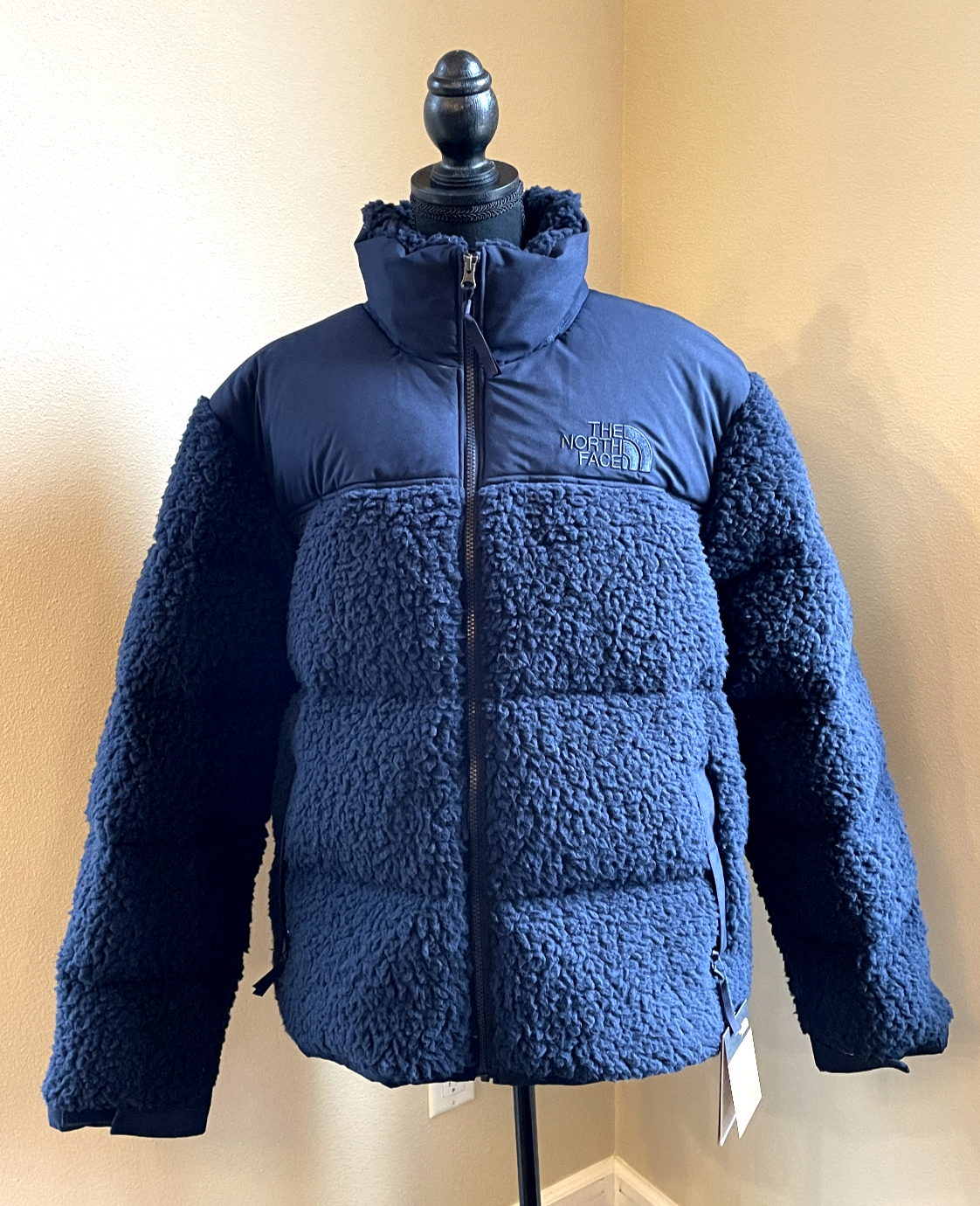 Pre-owned The North Face Sz M -  Nuptse Unisex Sherpa High Pile Down Jacket Aviator Navy In Blue