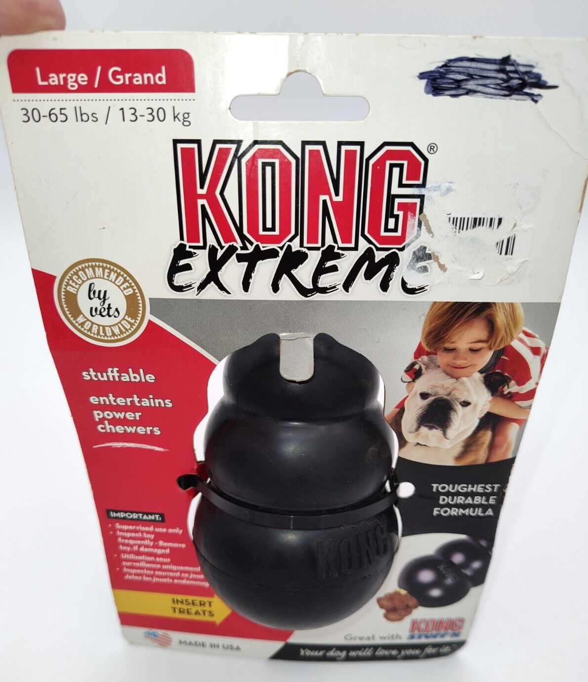 Kong Extreme Dog Pet Treat Chew Toy Large 30-65 lbs Made USA
