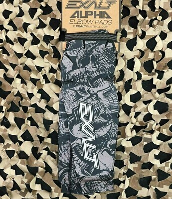 NEW Large Exalt Alpha Paintball Elbow Pads - Skull Grey