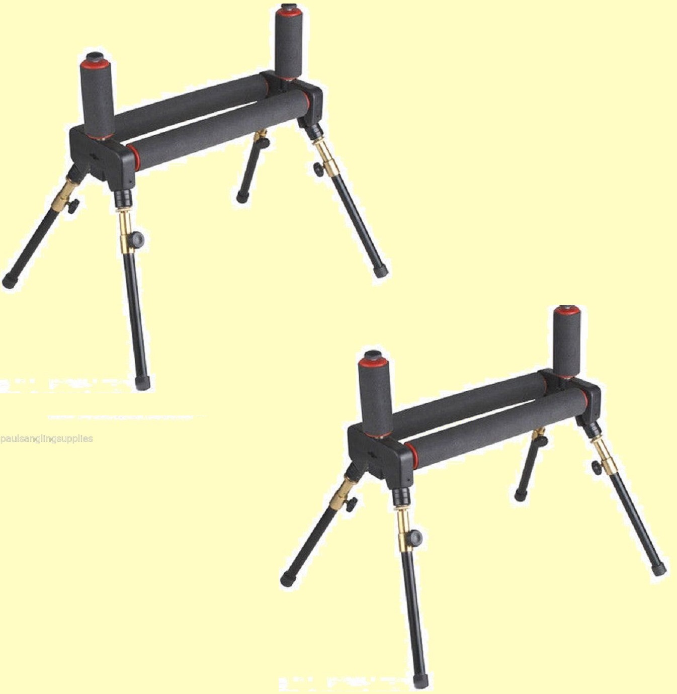 2 x 4 Leg Twin Padded Pole Fishing Roller Freestanding & Folding eBay