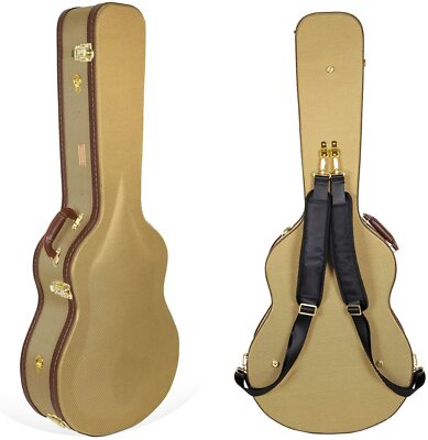 Crossrock 12-fret 000 Guitar Hard Case,Fabric Arched Wooden 12-fret OM/000 Case 