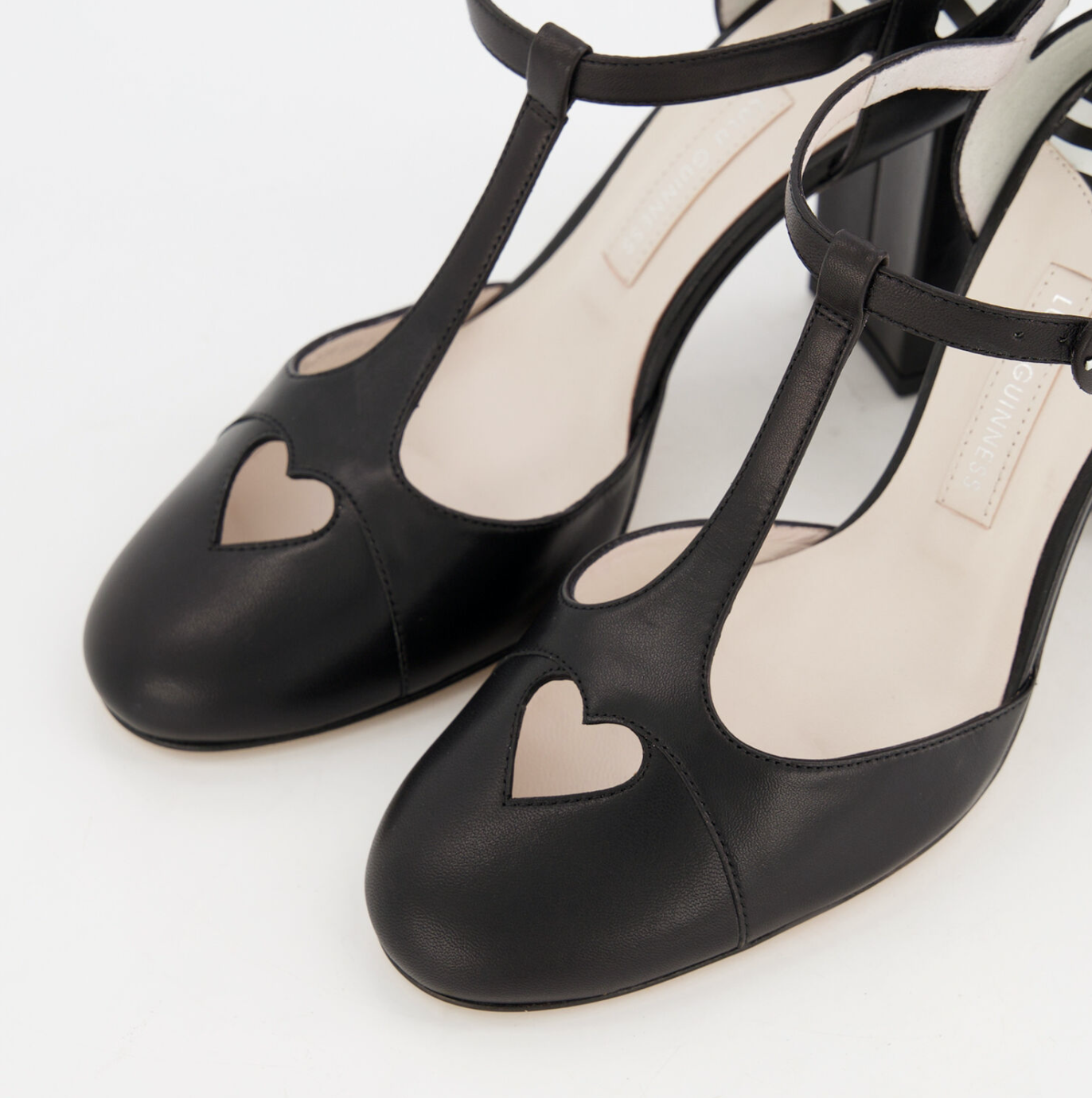 LULU GUINNESS LULU GUINNESS CLEMENCE LEATHER HEELS IN BLACK - UK 5/EU 38 - £275