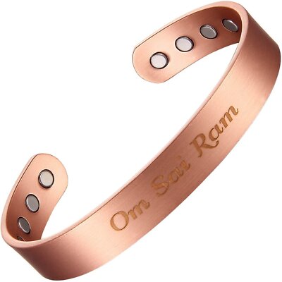 Copper Bracelets OM Sai Ram Adjustable Pure Copper Bracelet for Men & Women...