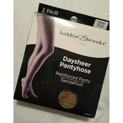Bobbie Brooks Suntan One Size TWO PAIR Pantyhose Hosiery Sexy  Up To 160#