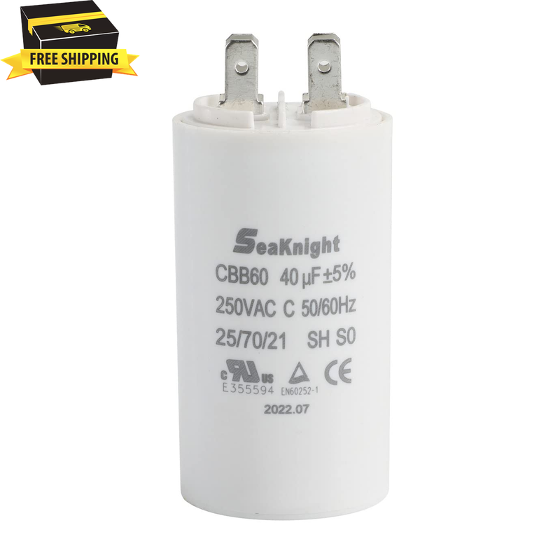 Bluenathxrpr 40Uf MFD CBB60 Run Capacitor for Air Compressor Water Pump Motor S