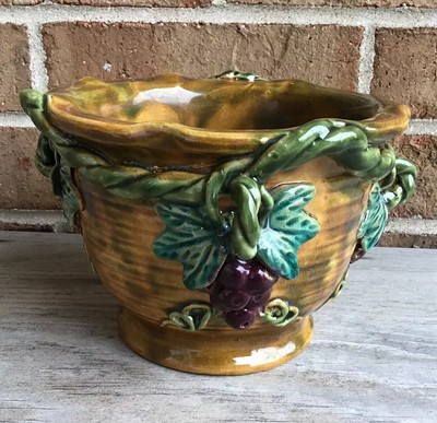 Pair of vintage small ceramic jardinieres