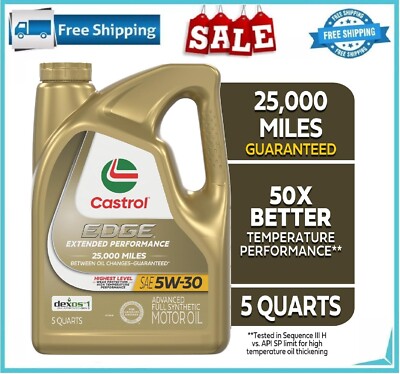 Castrol EDGE Extended Performance 5W-30 Advanced Full Synthetic Motor Oil 5 Qts
