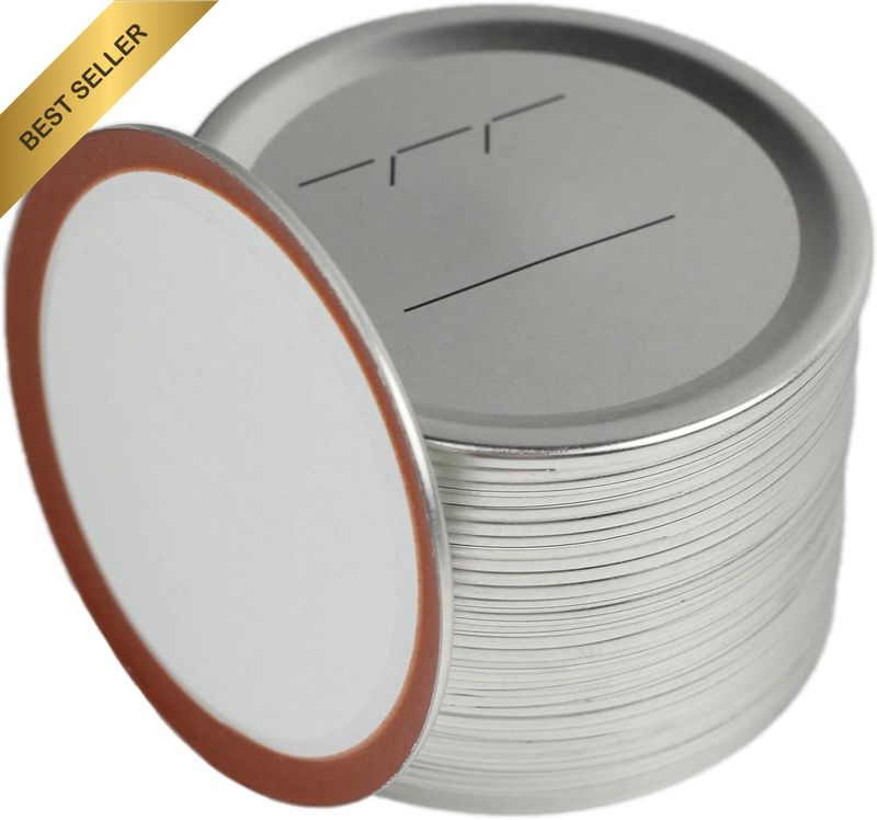 100 Count 86Mm Wide Mouth Canning Lids with Date for Ball, Kerr Jars, Metal Maso