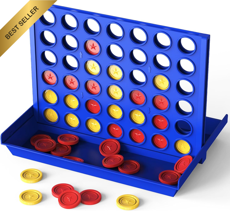 4 in a Row Board Game Portable Classic 2 Player Strategy Game for Kids and Adult