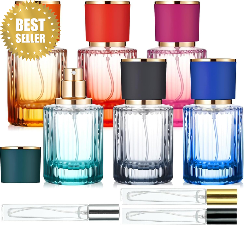 6 Pcs 50Ml Empty Glass Perfume Bottles Bulk Pack for Perfume Makers Refillable A