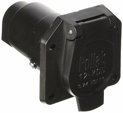 Pollak 12-707 Black Plastic 7-Way RV Trailer Socket Only - Vehicle End