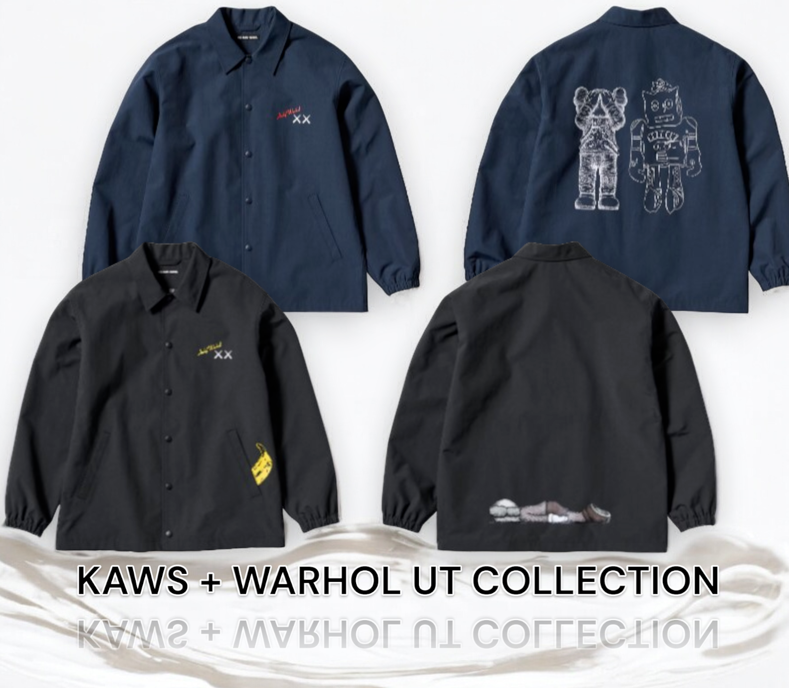 Uniqlo KAWS + WARHOL COLLECTION Coach Jacket Black Navy XS Uniqlo KAWS + WARHOL COLLECTION Coach Jacket Black Navy XS