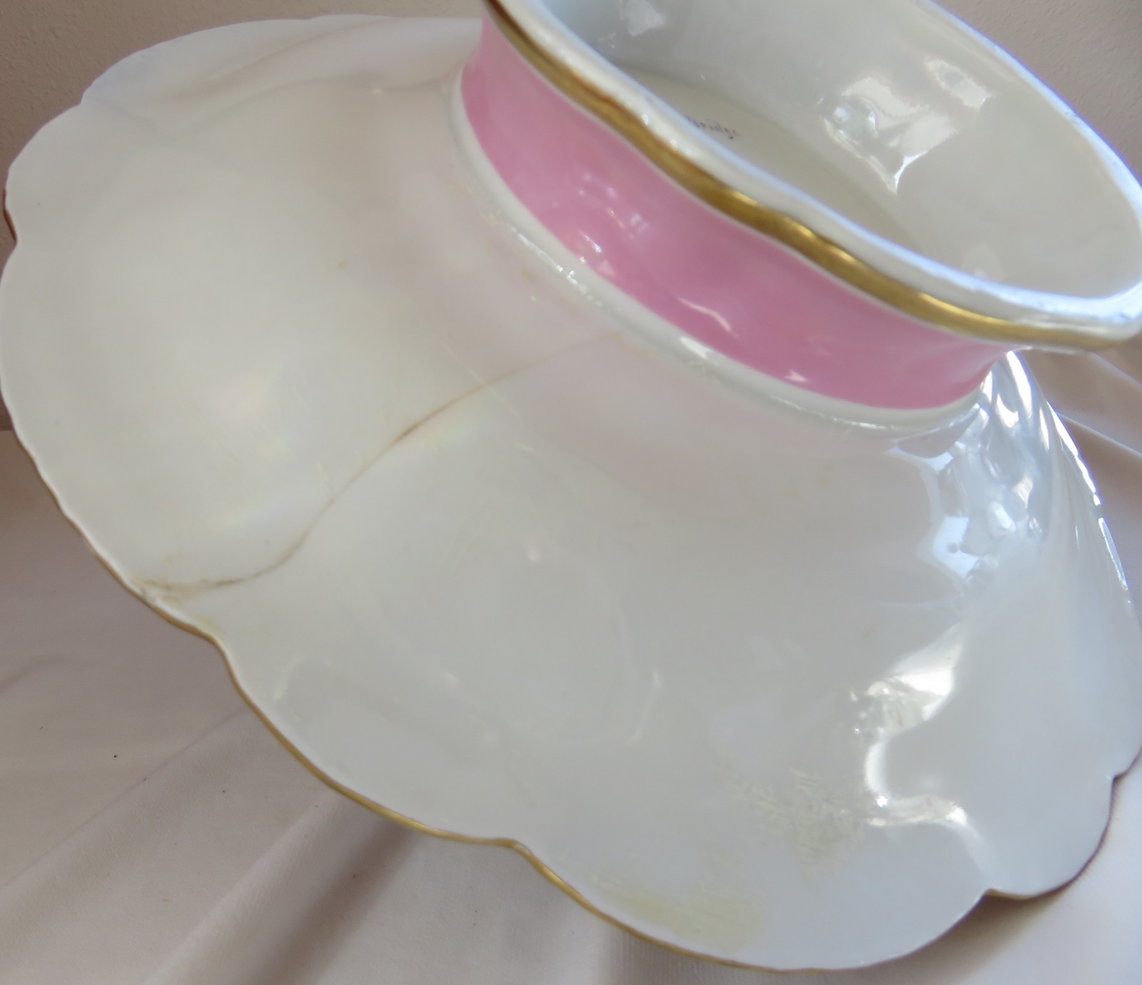 Early George Grainger Worcester Bridge Picture Footed Handled Cake Server Plate