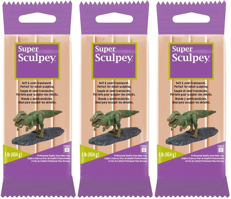 Super Sculpey Polymer Clay Oven Bake Semi Translucent Beige Lot