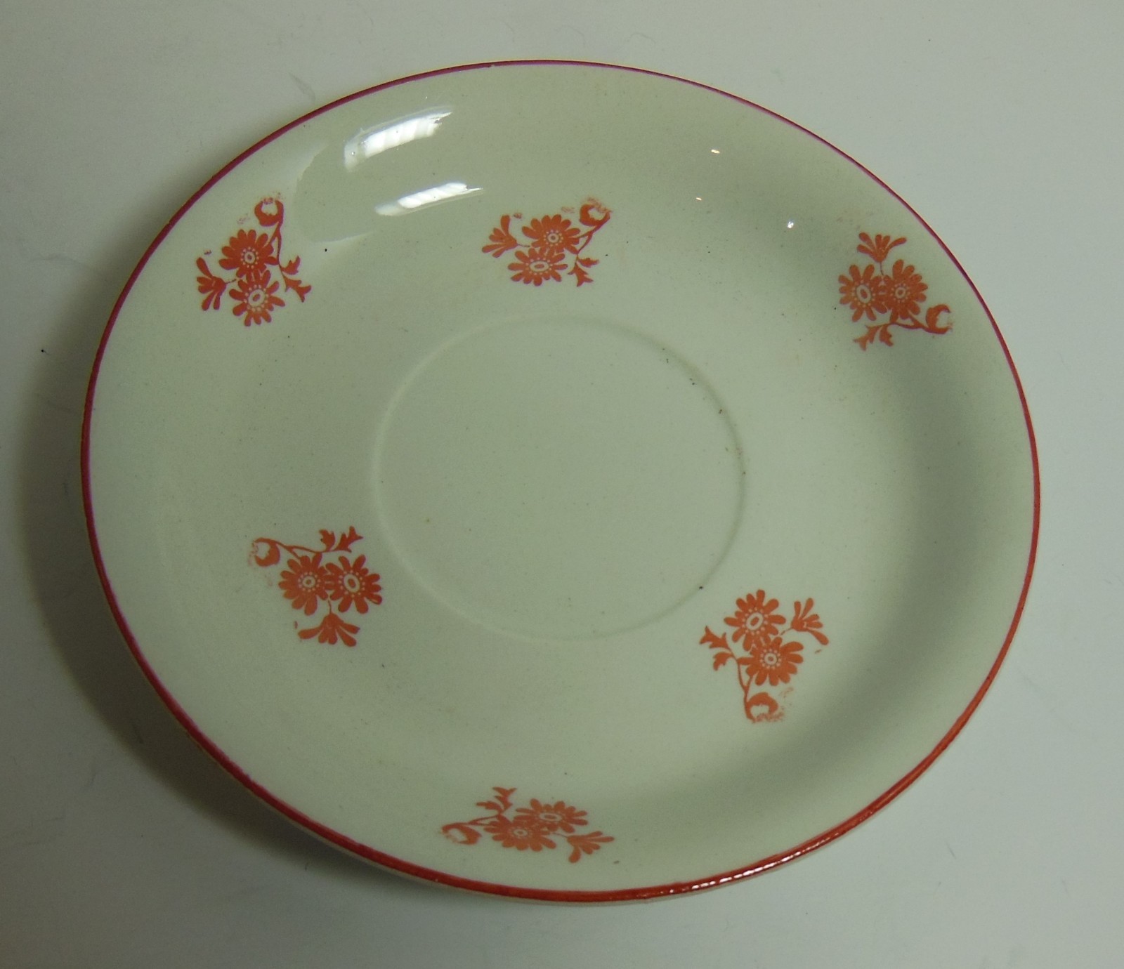 Arabia Finland White w/ Orange Flowers Cup & Saucer