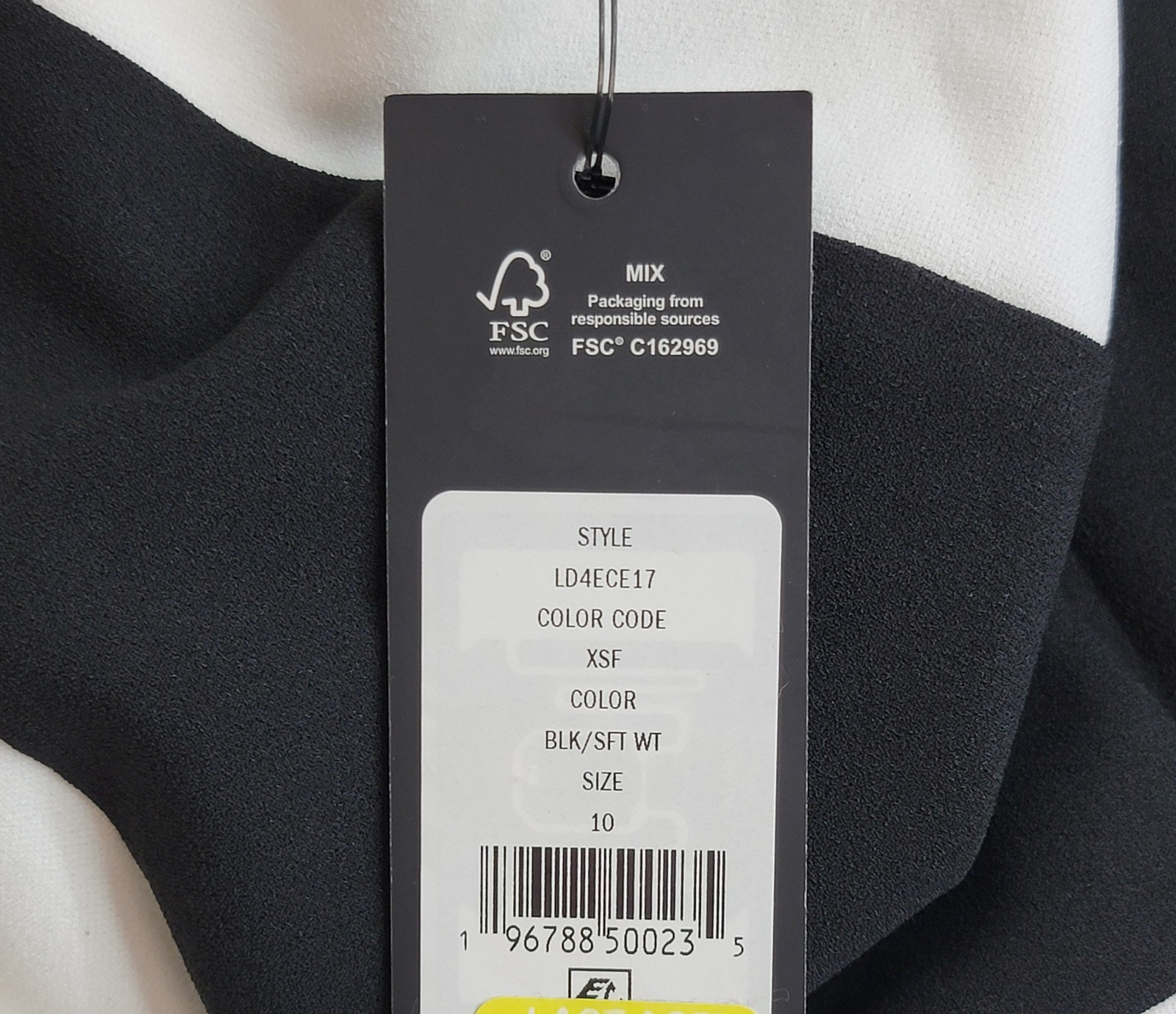 Karl Lagerfeld Colorblocked Sheath Dress Women's 10 Black/White Back Zip Closure - Picture 15 of 15