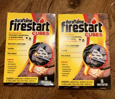 2x Duraflame Firestart Cubes 18-Pack Each Fire Starters for Wood or Charcoal