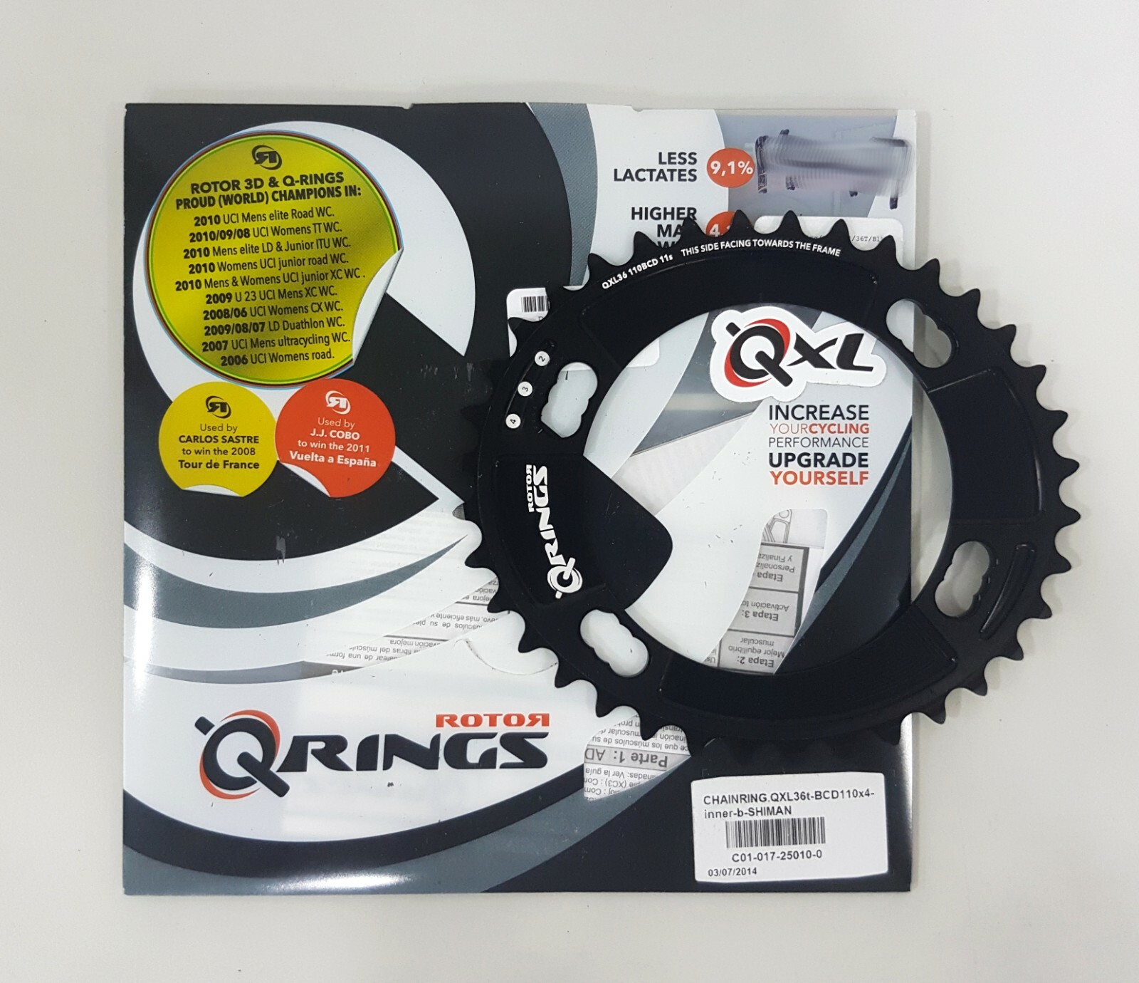 パーツ Rotor Q-Ring 4x110BCD 11/12S 36T ROUND RING 110x4 OUTER 12-11Sアウター 110x4 ラウンドリング