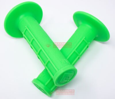 ODI H01RFFN Ruffian FLO GREEN Half-Waffle Grips Moto Single Ply Medium USA Made