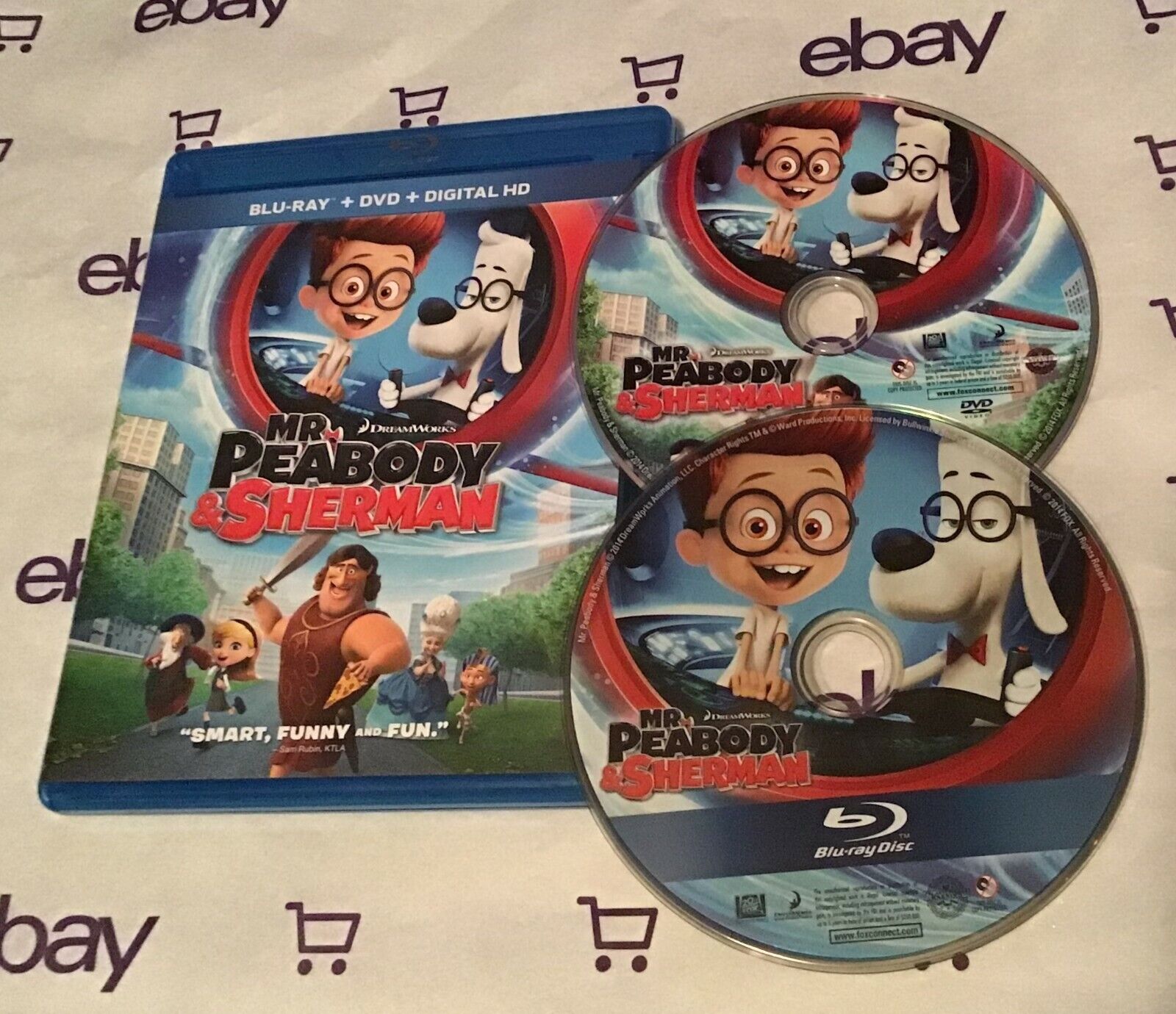 Mr. Peabody & Sherman (Blu-ray + DVD, 2014) NO Digital Copy Mr. Peabody & Sherman (Blu-ray + DVD, 2014) NO Digital Copy