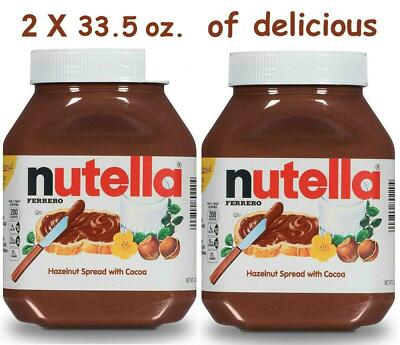 Ferrero Nutella Hazelnut Spread W/Cocoa (33.5 oz X 2 count) Vegetarian, Kosher