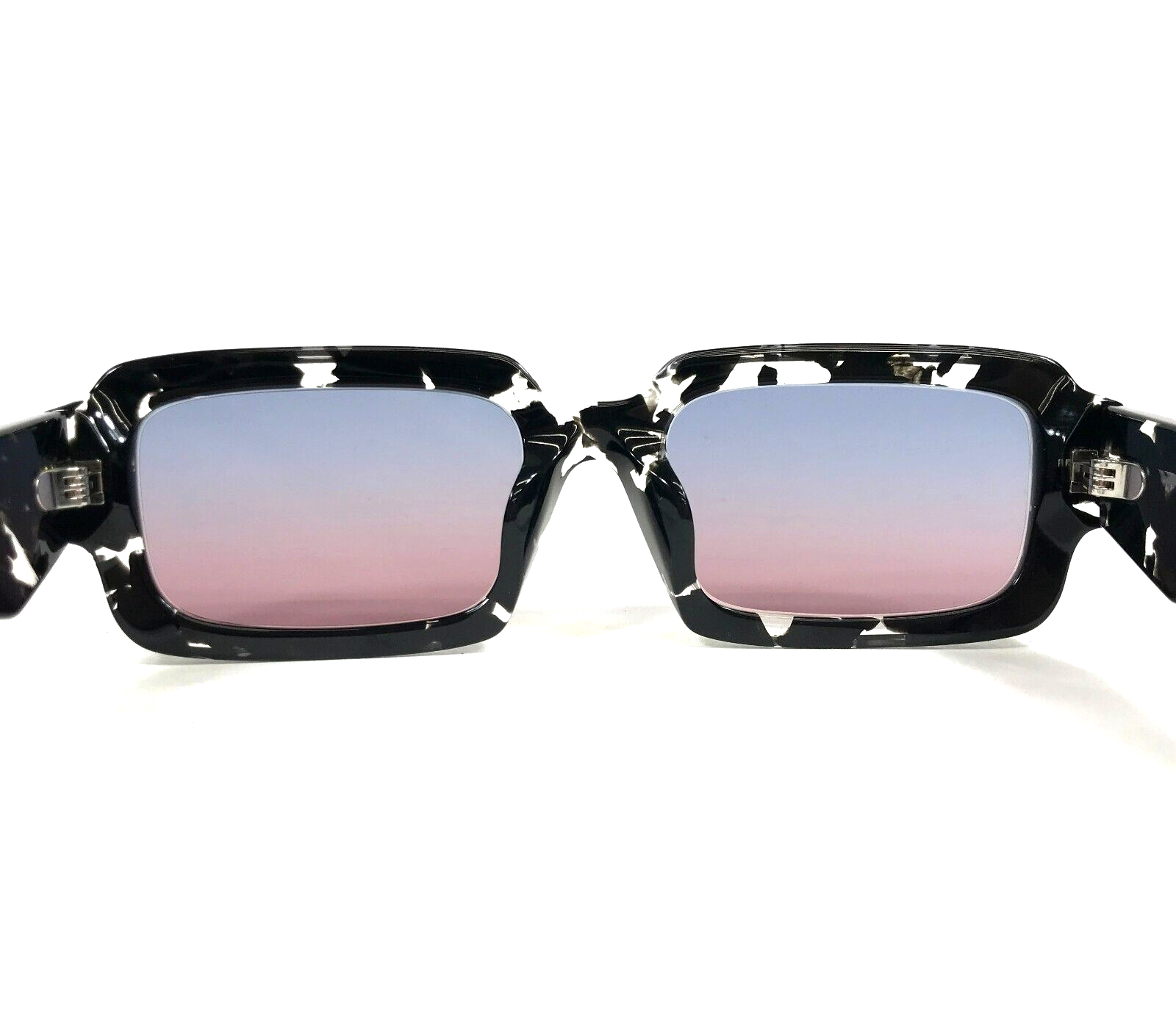 Pre-owned Prada Sunglasses Spr27z-f 15o-60e Black Crystal Asian Fit With Blue Pink Lenses In Multicolor