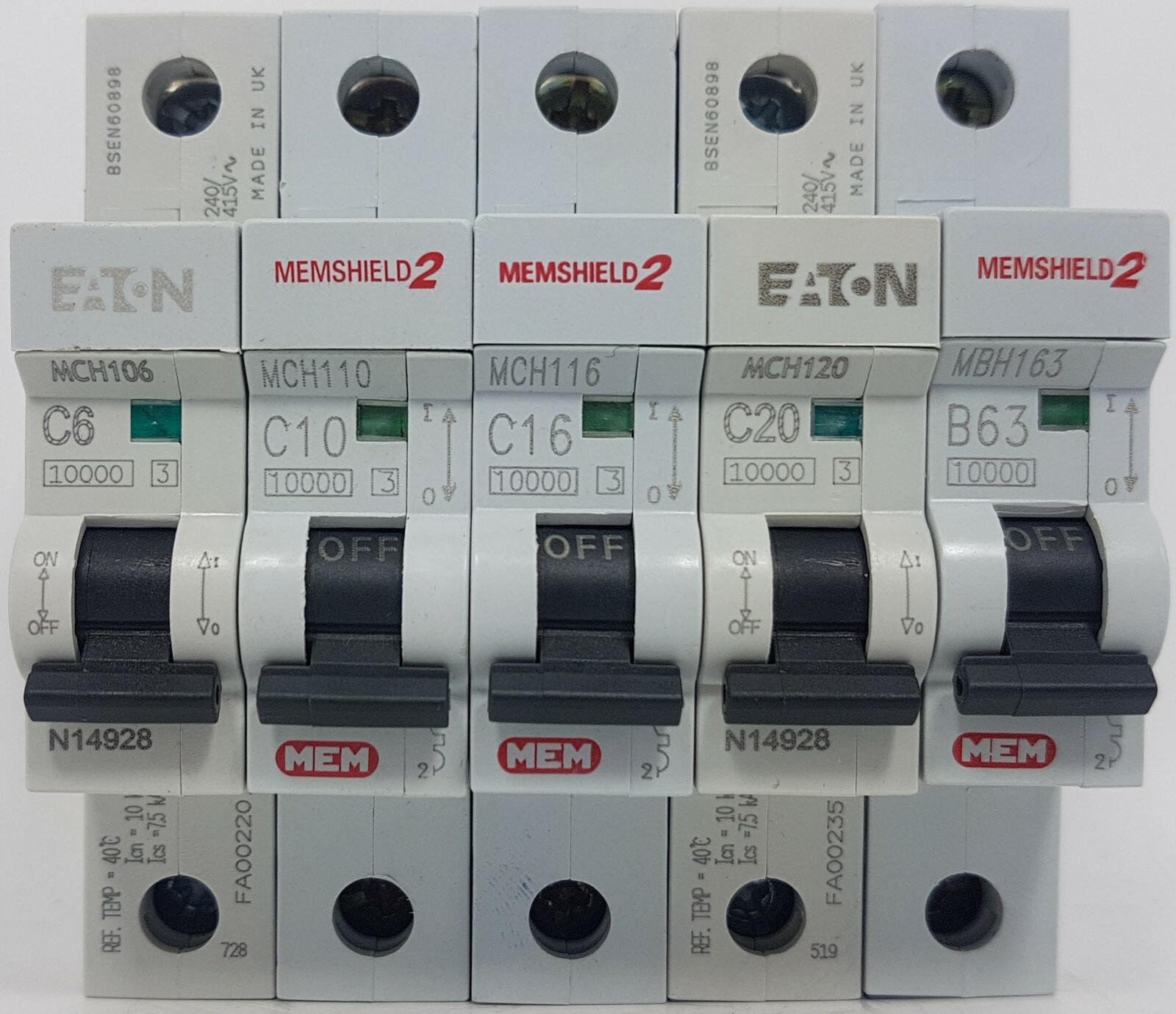 Eaton MEM Memshield 2 32a Type C RCBO 30mA MCH132 10kA MR30