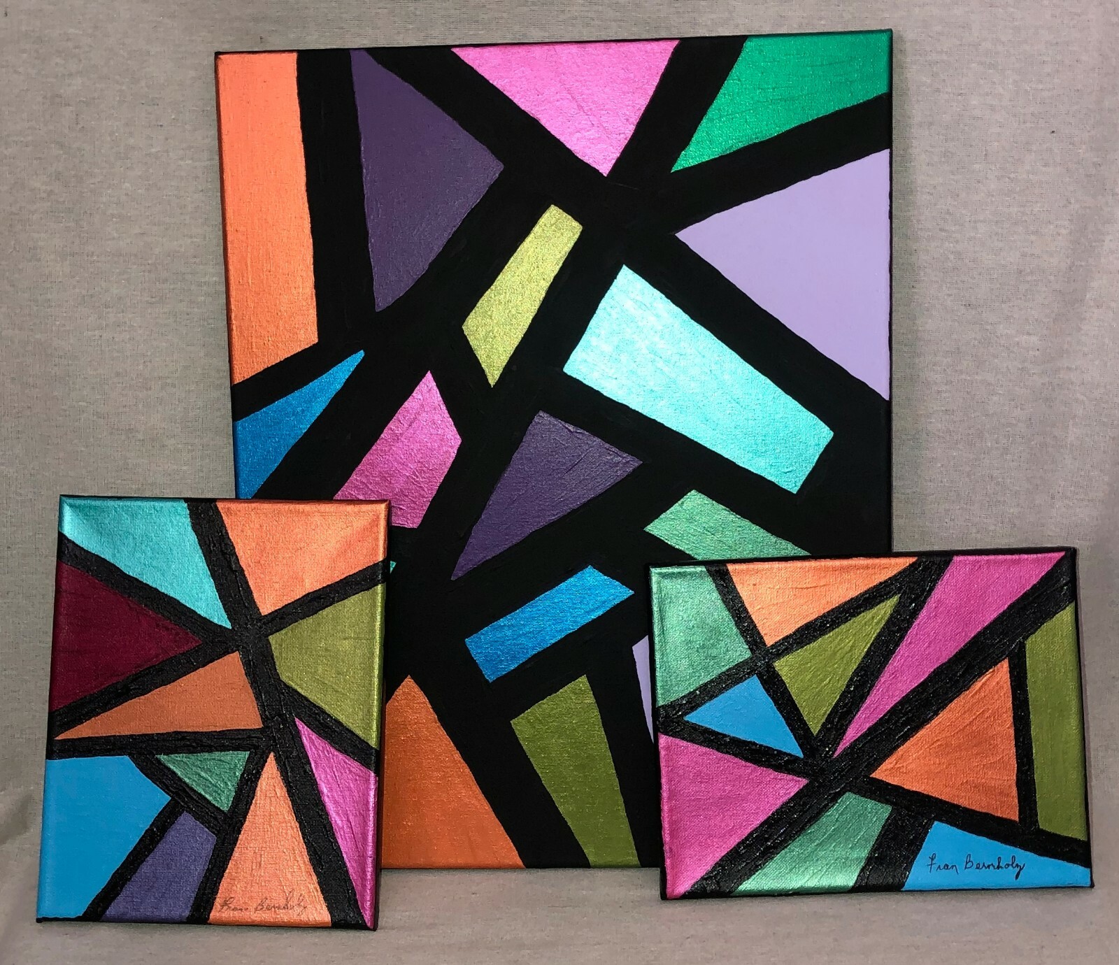アクリルペイント抽象画 原画 acrylic abstract painting 黒とグレーの抽象画 黒の抽象画 壁アート グレーのテクスチャ壁