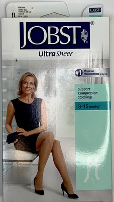 JOBST Women s Ultra Sheer Black Knee High Stockings 8-15 mmHg Small