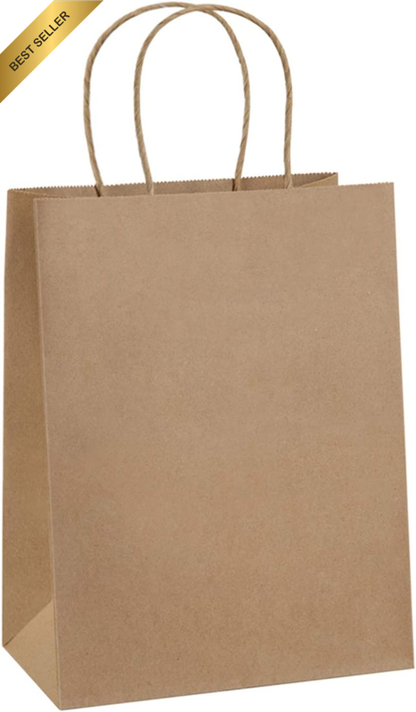 Gift Bags 8X4.25X10.5 100Pcs Paper Gift Bags Medium Size Brown Paper Bags with H
