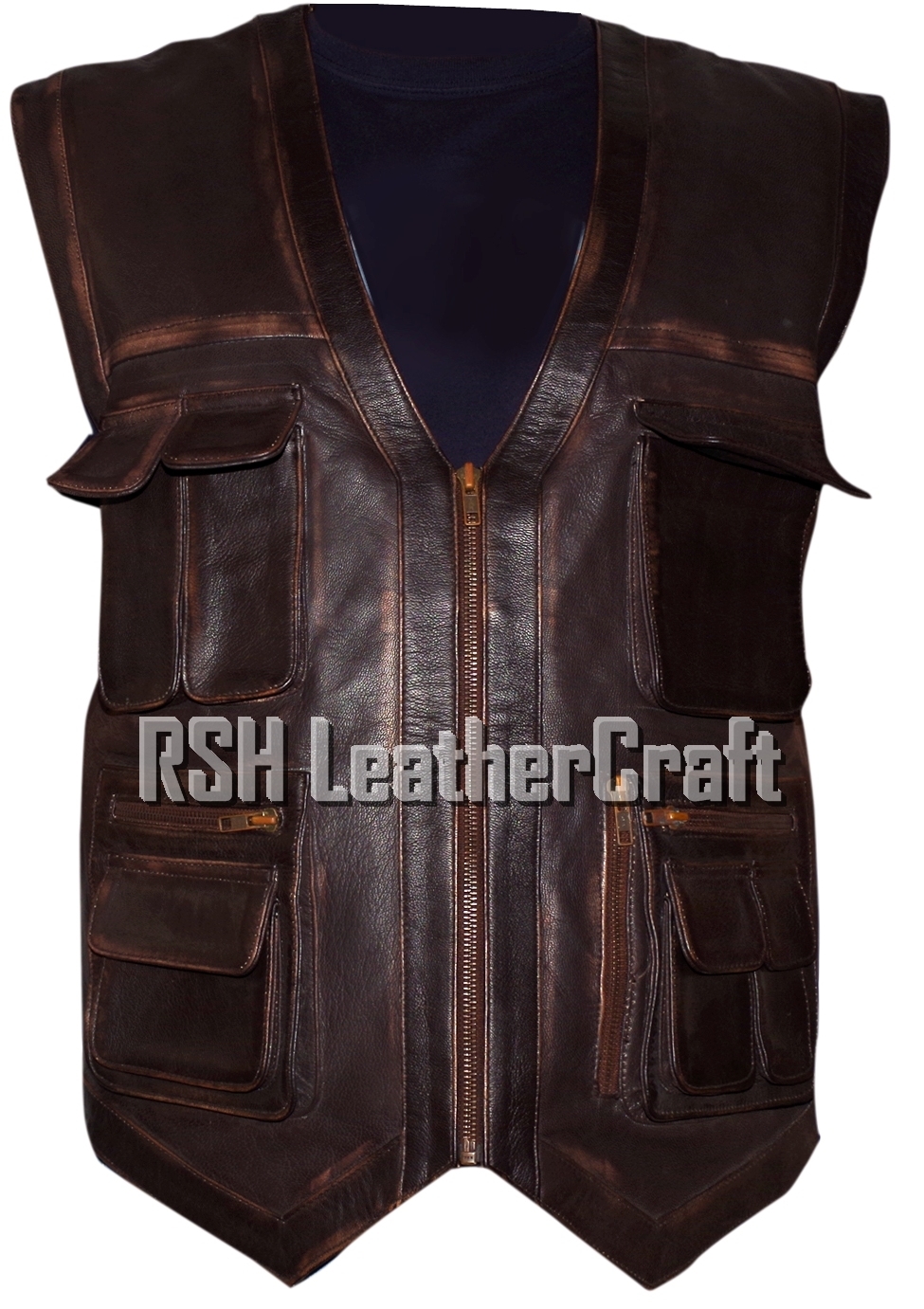 Preowned Rsh Leathercraft Jurassic World Chris Pratt Owen Grady Brown