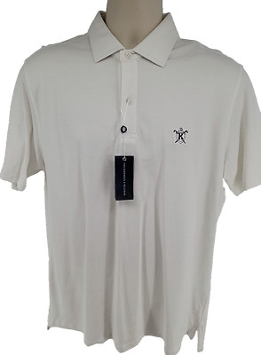 Holderness & Bourne Polo Golf Shirt Size L White The Chapman K Club Logo NEW