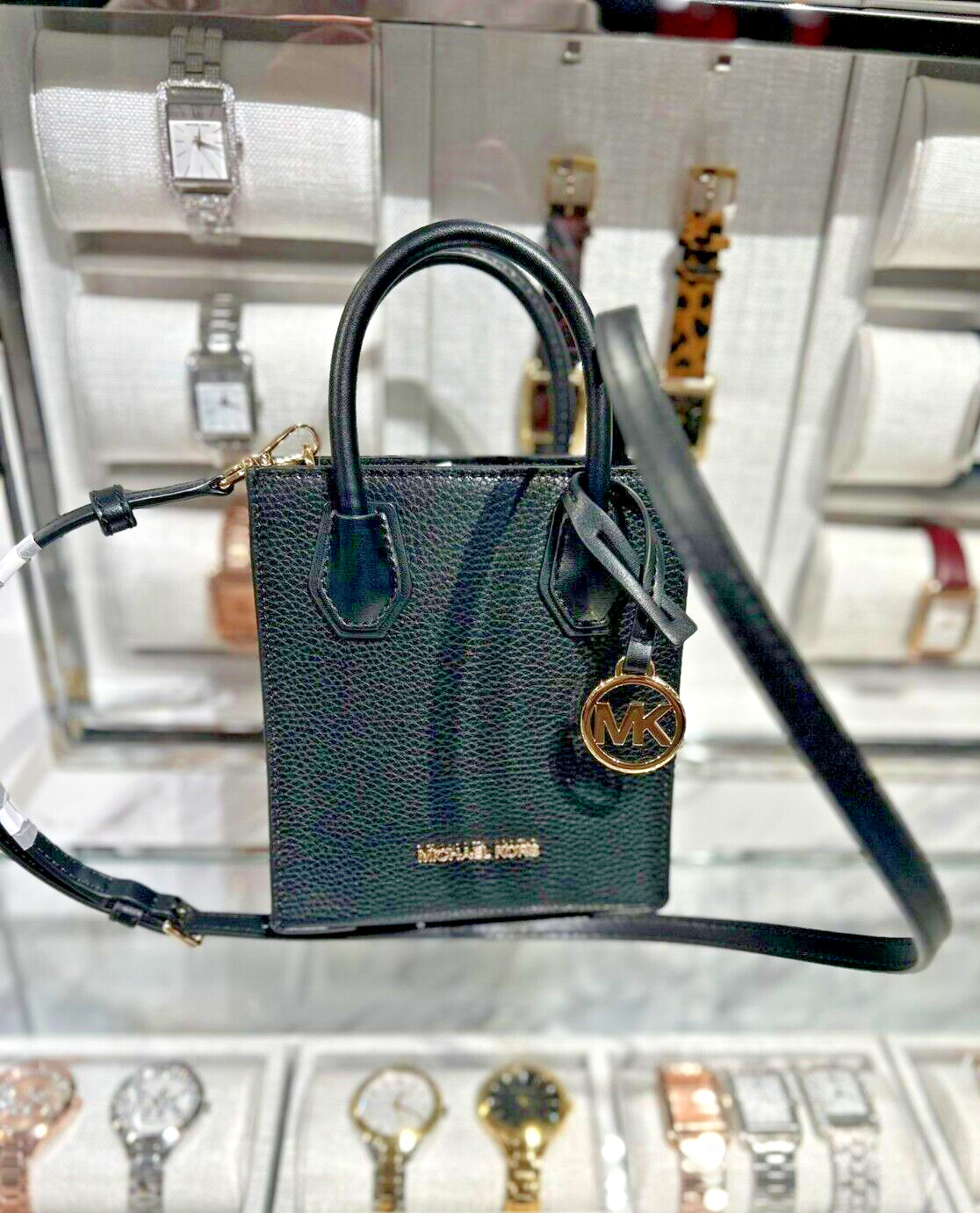 Michael Kors Mercer XS Leather North South Crossbody Handbag