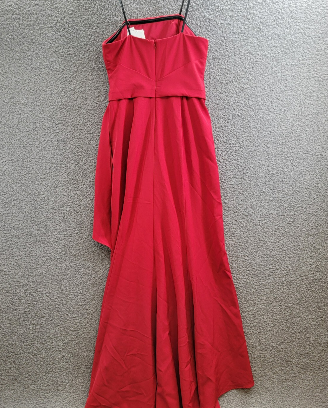 AQUA Strapless Scuba Bow Gown Women's 6 Red Solid Straight Neck Back Zip Closure - Picture 9 of 15