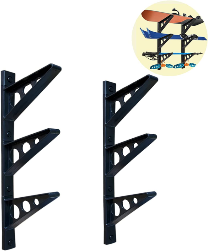 Snowboard Storage Rack Wall Mount Storage Holds 3 Boards Horizontal Multi Ski Wa