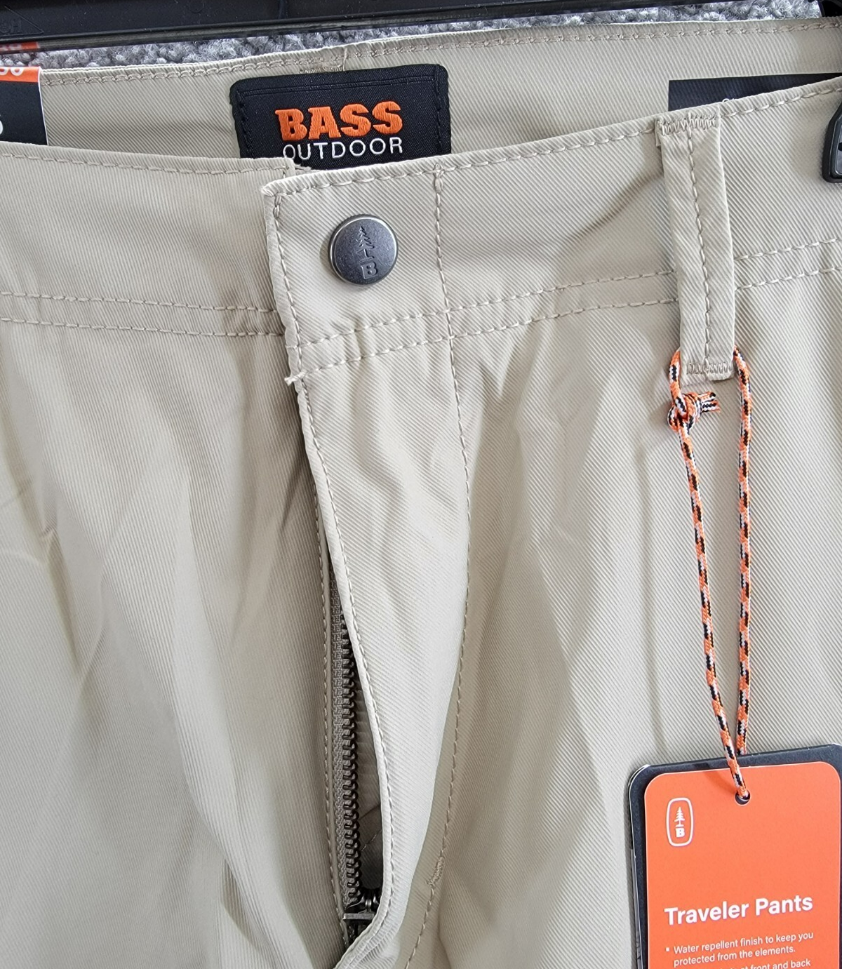 Bass Outdoor Straight-Fit Traveler Pants Men's 36 Trench Coat Button Zip Closure - Picture 10 of 18