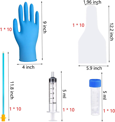 Cassielhouse 10 Set AI Artificial Insemination Dog Breeding Kit, Canine Breeding