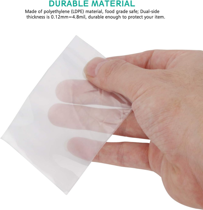 200 Pieces Small Clear Ziplock Bags Resealable Zipper Poly Bags Ziplock Storage