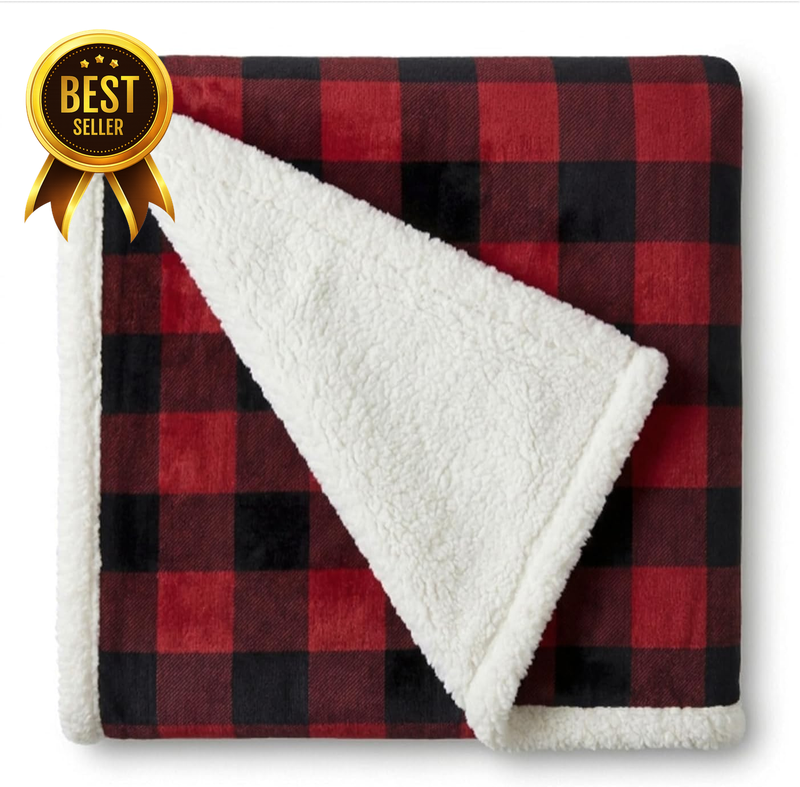 Eddie Bauer - Sherpa Reverse Throw Blanket for Bed or Couch, 50 X 60