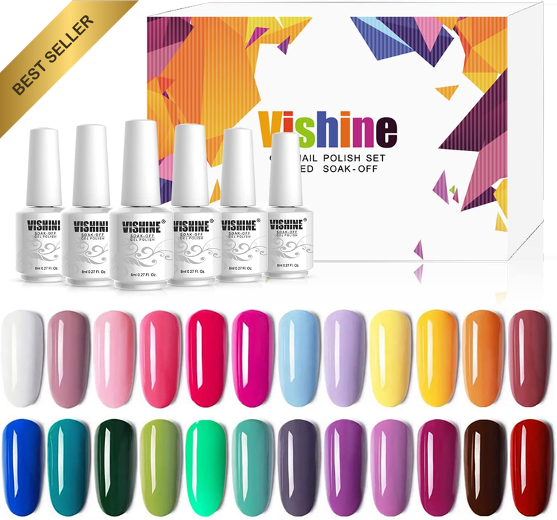 Gel Nail Polish 24 Colors Set Soak off Gel Nail Polish Kit Nail Art Manicure Ped