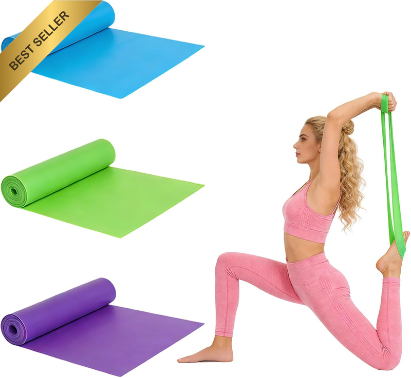3 Pcs Resistance Bands Set - 3 Strengths Exercise Bands for Pilates, Yoga, Stret