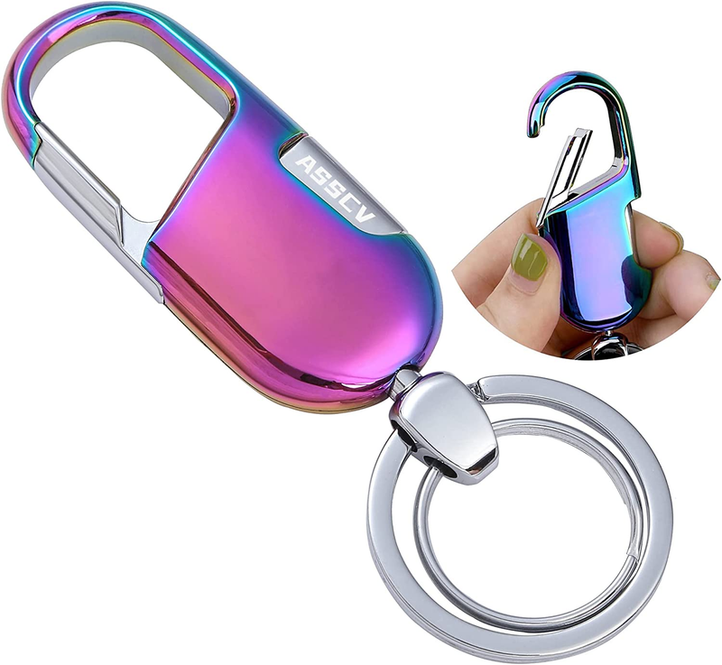Car Keychain with (2 Key Rings and Gift Box) Heavy Duty Car Key Chain Holder for