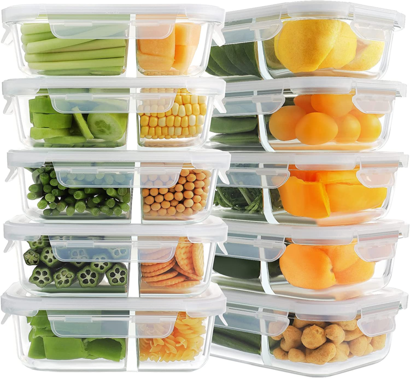 S 2 Compartment, Glass Food Storage Containers