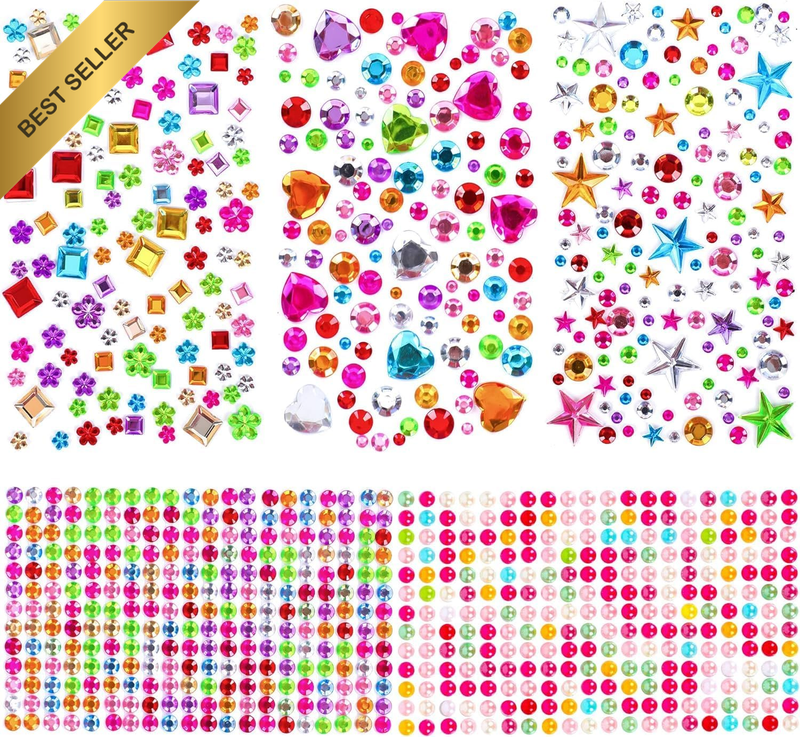 Rhinestone Stickers, Rhinestones for Crafts - Self Adhesive Jewels Stickers, Acr