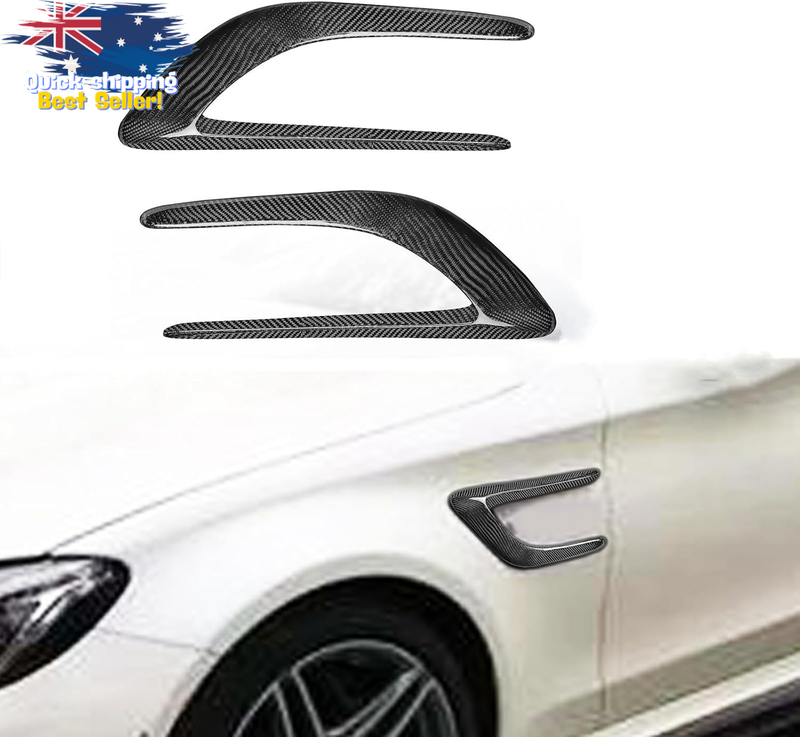 2PCS Carbon Fiber Fender Scoop Covers for Benz C-Class W205 C205 C43 C63