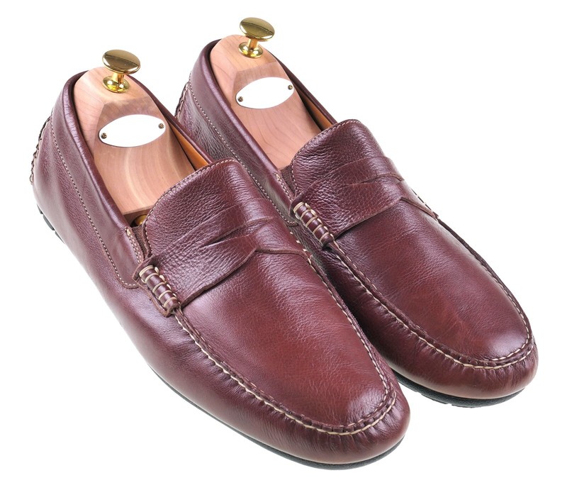 Johnston & Murphy Mahogany Brown Sheepskin Penny Loafers 8.5 M s-l400.jpg main image 3