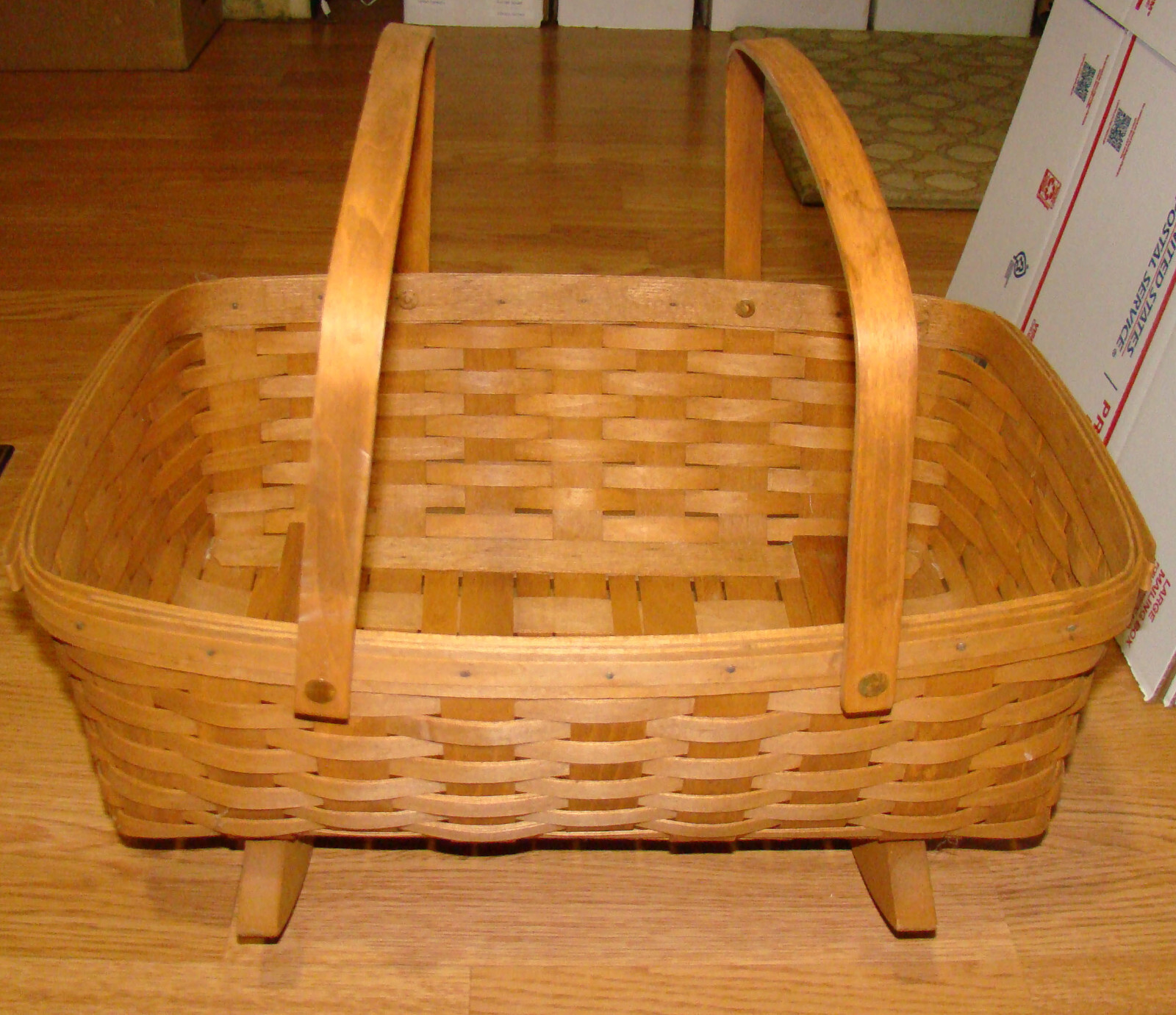 1996 Longaberger Cradle Basket, 18.5 in. Duel Handles