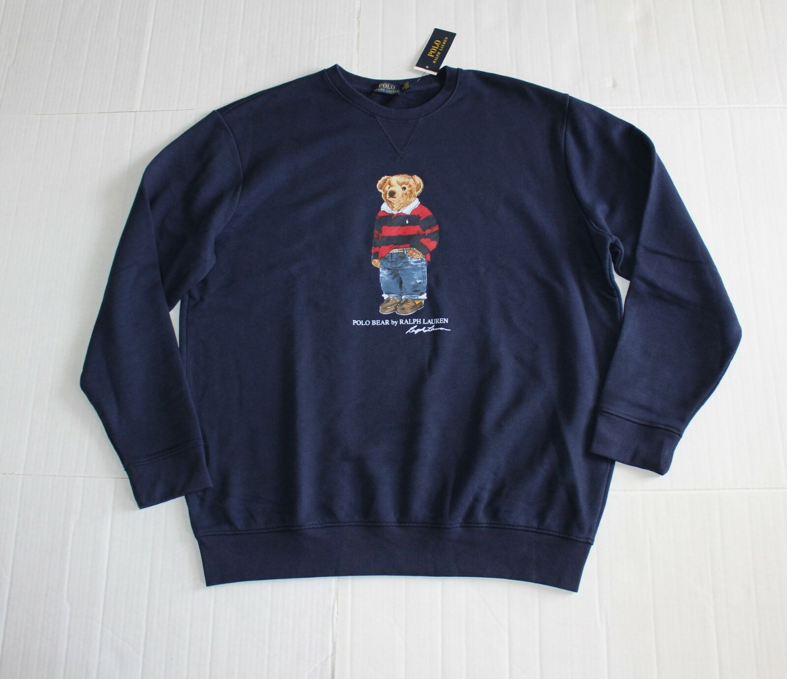 Polo Ralph Lauren Crewneck Polo Bear Fleece Sweatshirt in Size XXL in Navy  | eBay