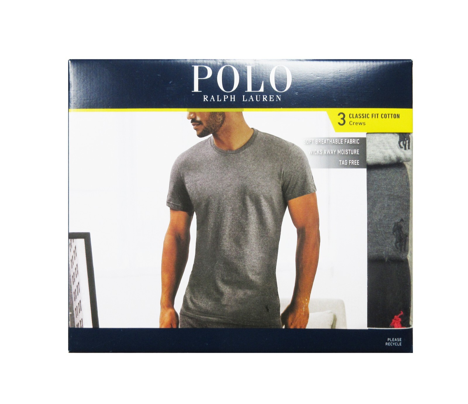 Polo Ralph Lauren Men's Gray-Charcoal-Black Classic Fit Crew